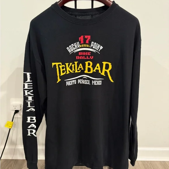 Rocky Point Bike Rally Men's Black Long Sleeve Tee - Picture 2 of 5